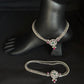 92.5 Sterling Silver Oxidized cutstone Payal/ Anklets with Stone Accents - Traditional Indian Jewelry