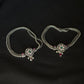 92.5 Sterling Silver Oxidized cutstone Payal/ Anklets with Stone Accents - Traditional Indian Jewelry
