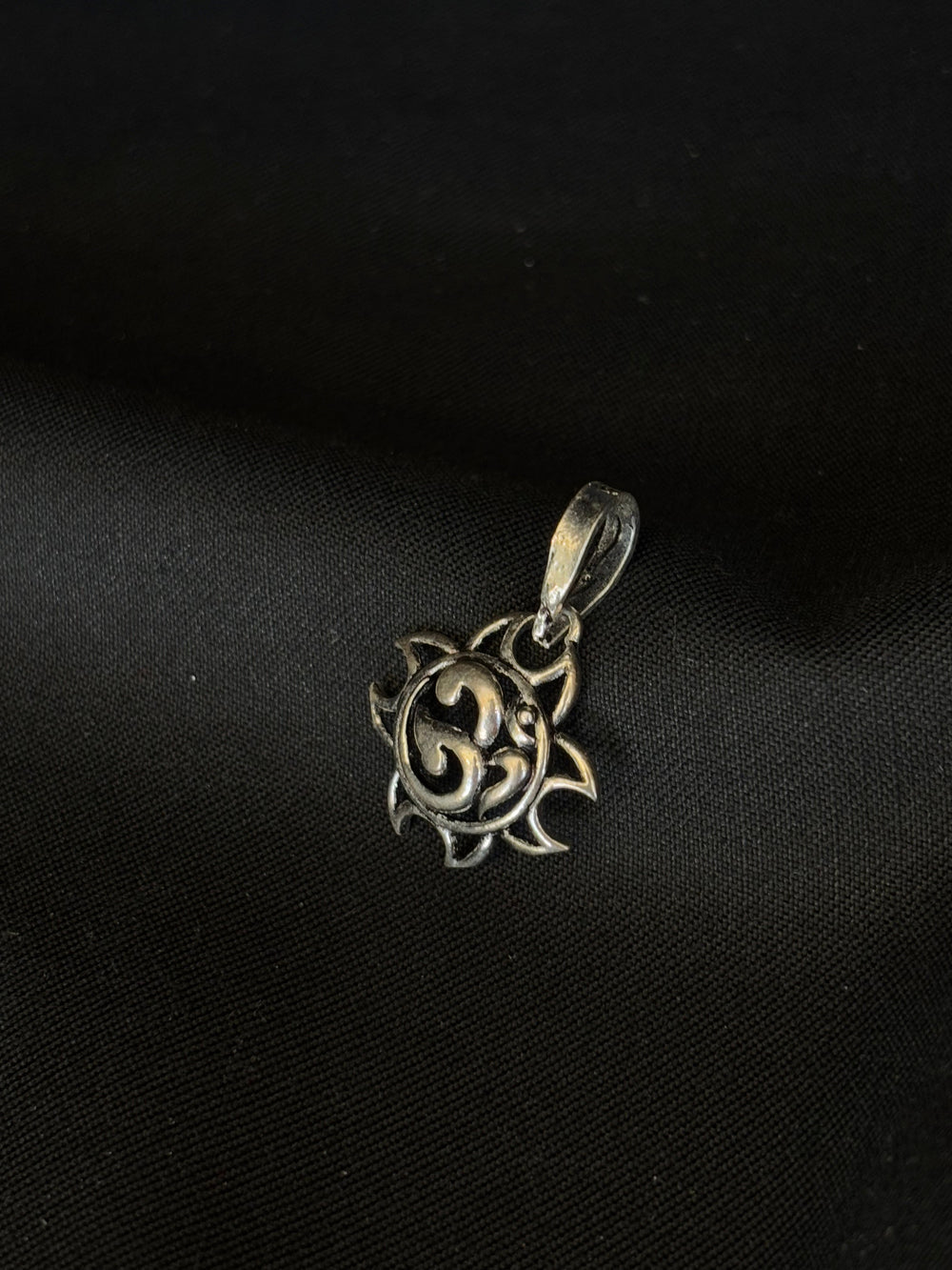 92.5 Sterling Silver Om Pendant - Spiritual Jewelry (Without Chain)