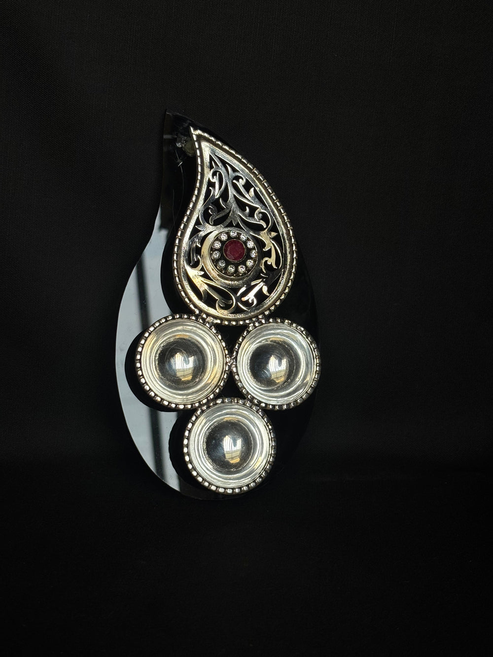 92.5 Sterling Silver Kumkum Holder Set - Traditional Pooja Accessory