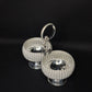92.5 Sterling Silver Haldi Kumkum Set / Chopra - Peacock Design