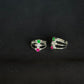 92.5 Sterling Silver Toe Rings with Colorful Stone Accents - Adjustable Band