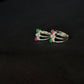 92.5 Sterling Silver Toe Rings with Colorful Stone Accents - Adjustable Band